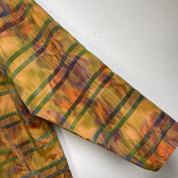 MYCRA PAC One Designer Orange Rain Jacket Coat Striped Zip Up Womens Petite - Picture 6 of 7